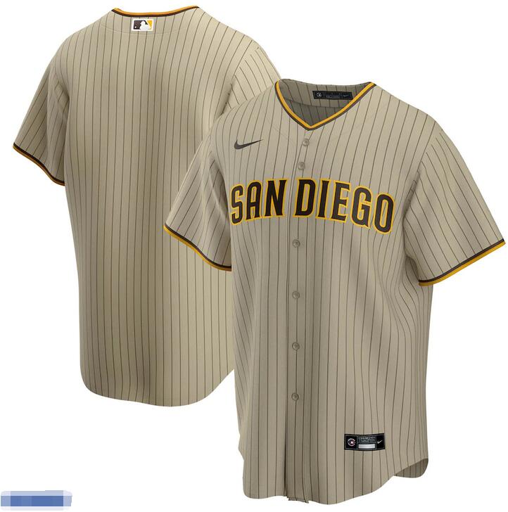 Custom Men San Diego Padres Nike Light brown pinstripes Team MLB Jersey->green bay packers->NFL Jersey